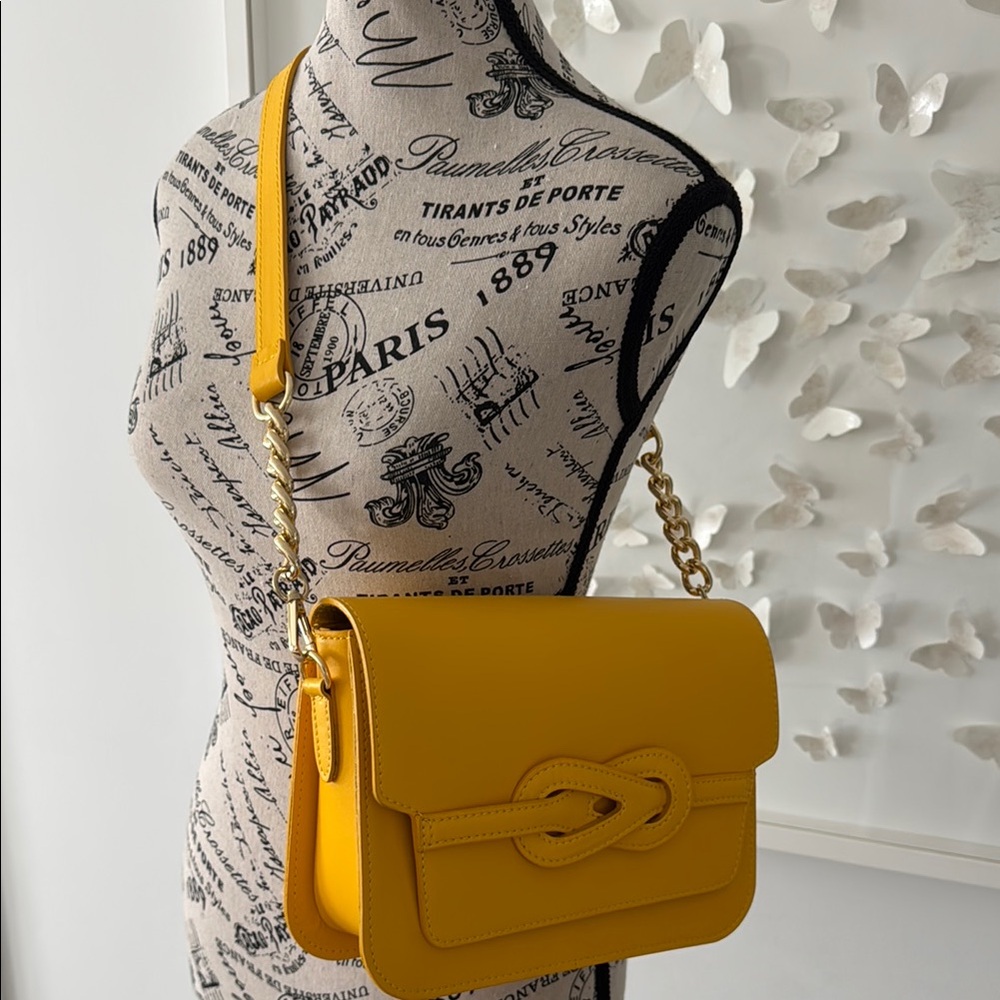 Yellow Leather Shoulder Bag